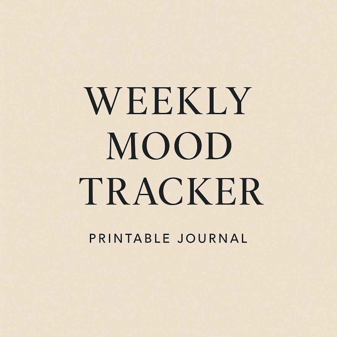 Weekly Mood Tracker Printable PDF Minimalist Mental Health Journal ...