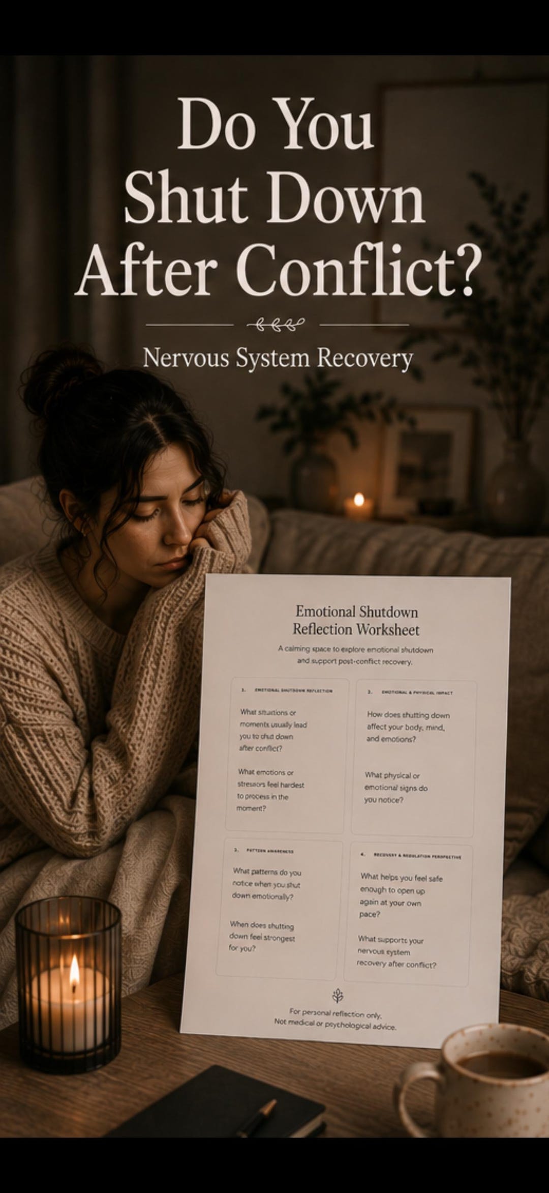 Shutdown After Conflict Worksheet | Nervous System Recovery & Emotional ...