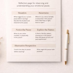 Why Do I Notice Things Before I React | Awareness Before Reaction Worksheet | Printable PDF