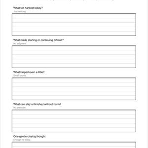 Executive Dysfunction Reflection Page for ADHD Minds | Process the Day Without Pressure | Printable PDF image 4