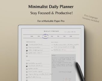 Daily Focus Planner Printable for Productivity Simple Focus and Task Planning Minimal Design Tablet Friendly