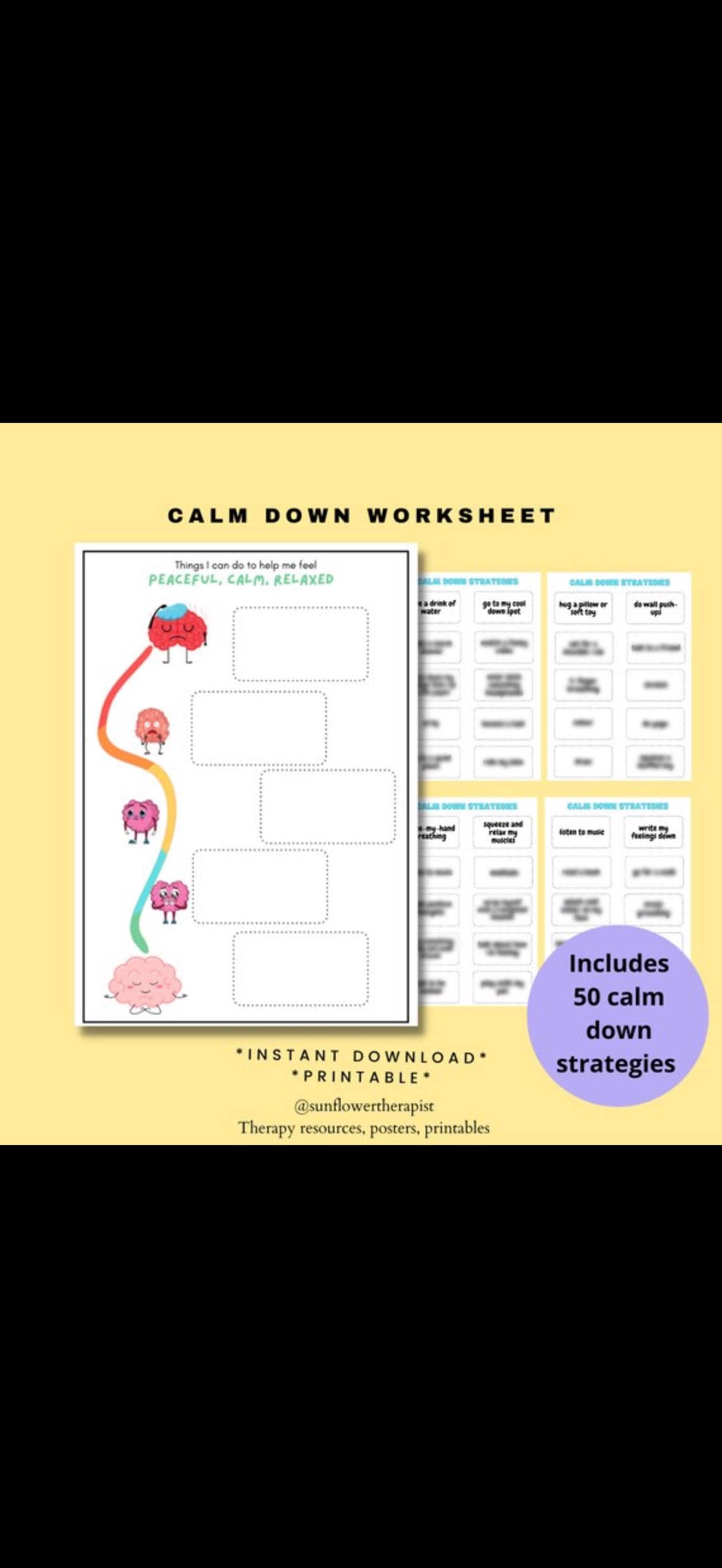Calm Check Anxiety Calm Check Printable | Anxiety Relief Worksheet PDF | Calm ...