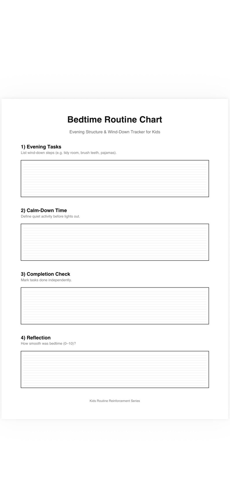 Bedtime Routine Chart | Evening Structure & Wind-down Tracker for Kids ...