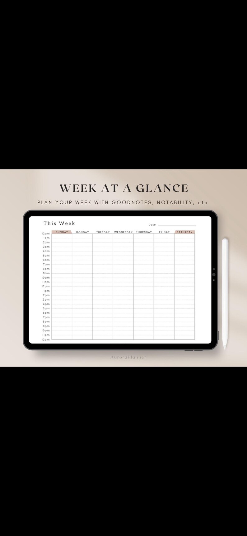 Weekly Time Blocking Planner Printable One Page Weekly Schedule ...