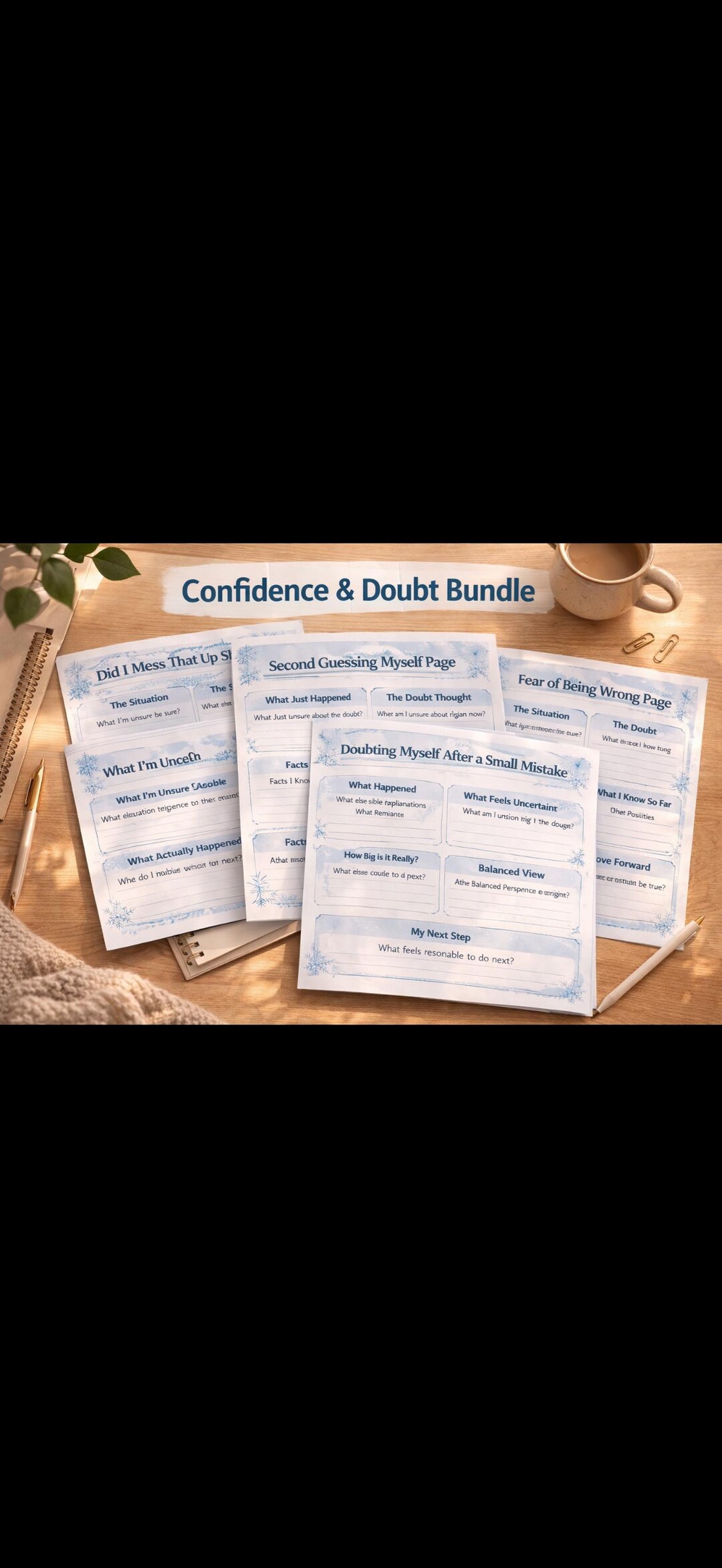 Self Doubt Worksheet.pdf Self-doubt Reset Bundle – Situational Confidence Worksheets | A4 PDF ...