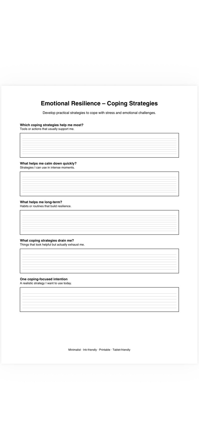 Emotional Resilience Bundle Printable | Coping Skills & Stress Recovery ...