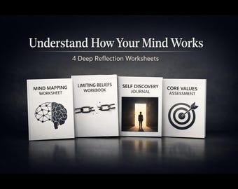 How Your Mind Works Bundle | Why Thoughts Pause, Shift, Feel Incomplete & Appear Without Words | Deep Thinking Reflection Worksheets | Print