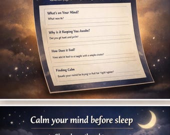 Why Won’t My Mind Shut Off At Night | Calm Racing Thoughts And Sleep Better | Printable Worksheet