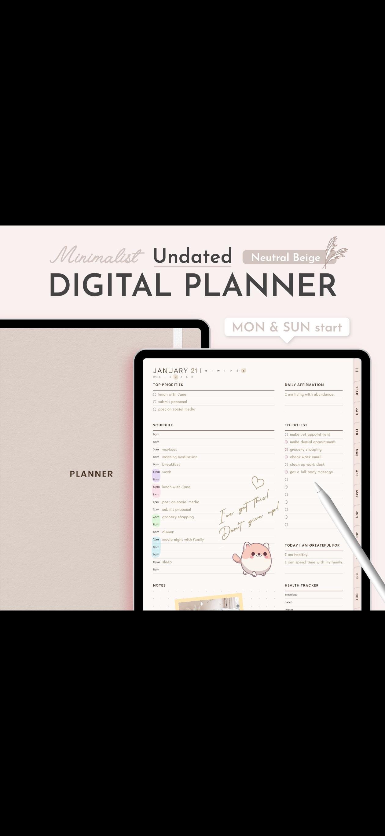 Work Activity Planner Daily Workday Planner Printable | Productivity Planner | Focus & Task ...