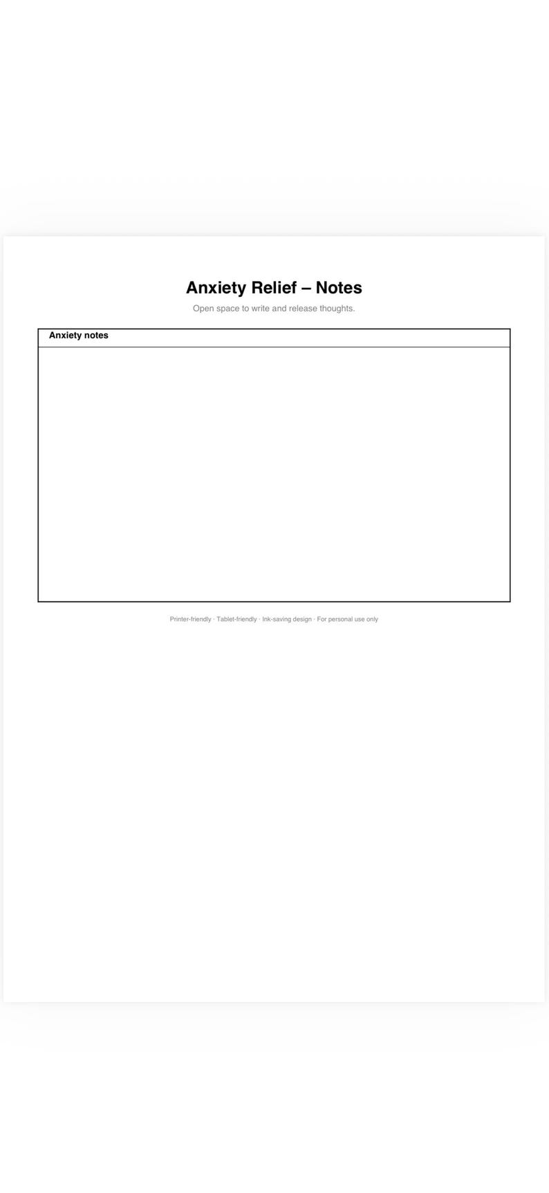 Anxiety Relief Bundle Printable | Daily Weekly Notes | Calm Anxiety ...
