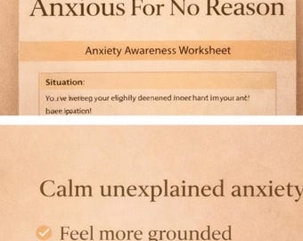 ¿Por qué siento ansiedad sin motivo aparente? | Calma la tensión interna y siéntete más centrado/a | Hoja de trabajo imprimible
