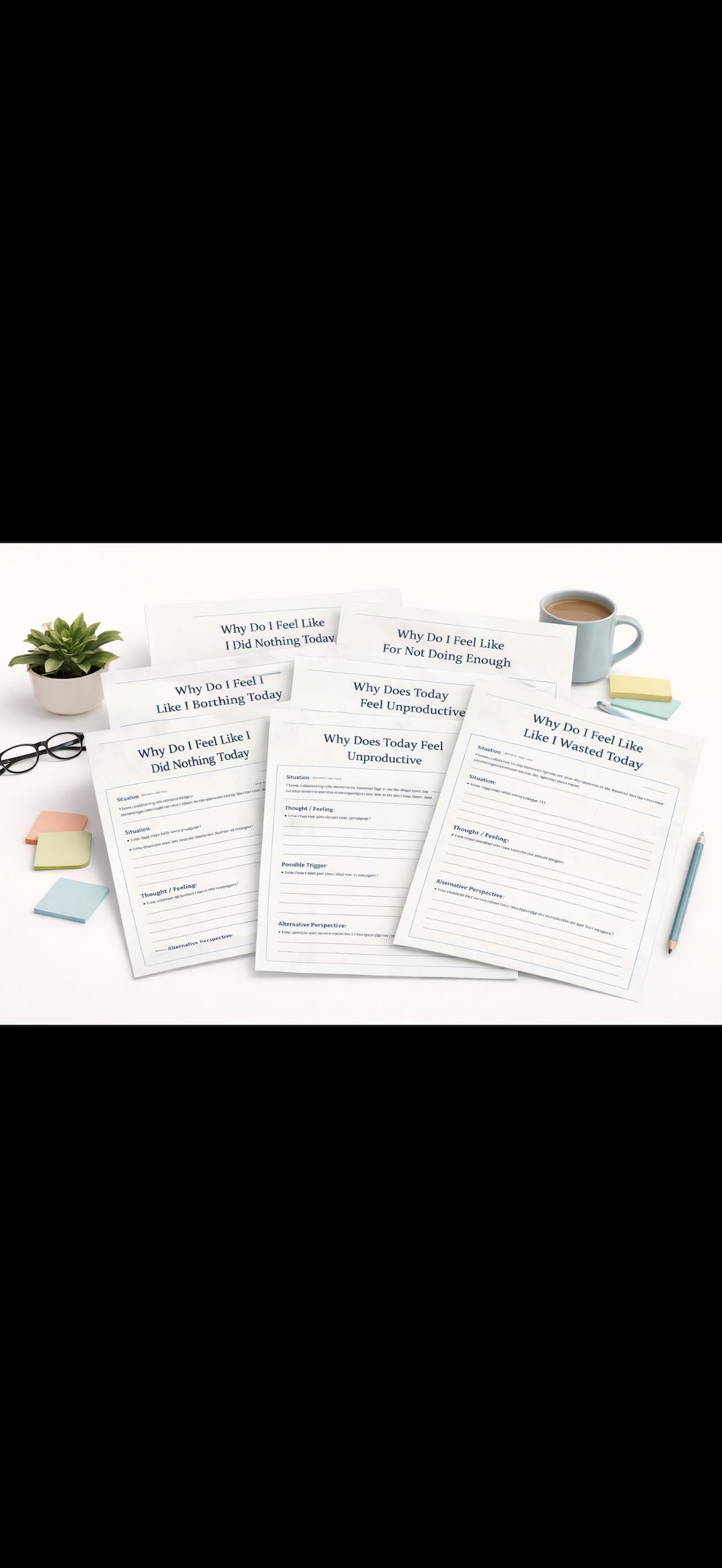 Why Do I Feel Like I Did Nothing Today Bundle | Productivity Reflection ...