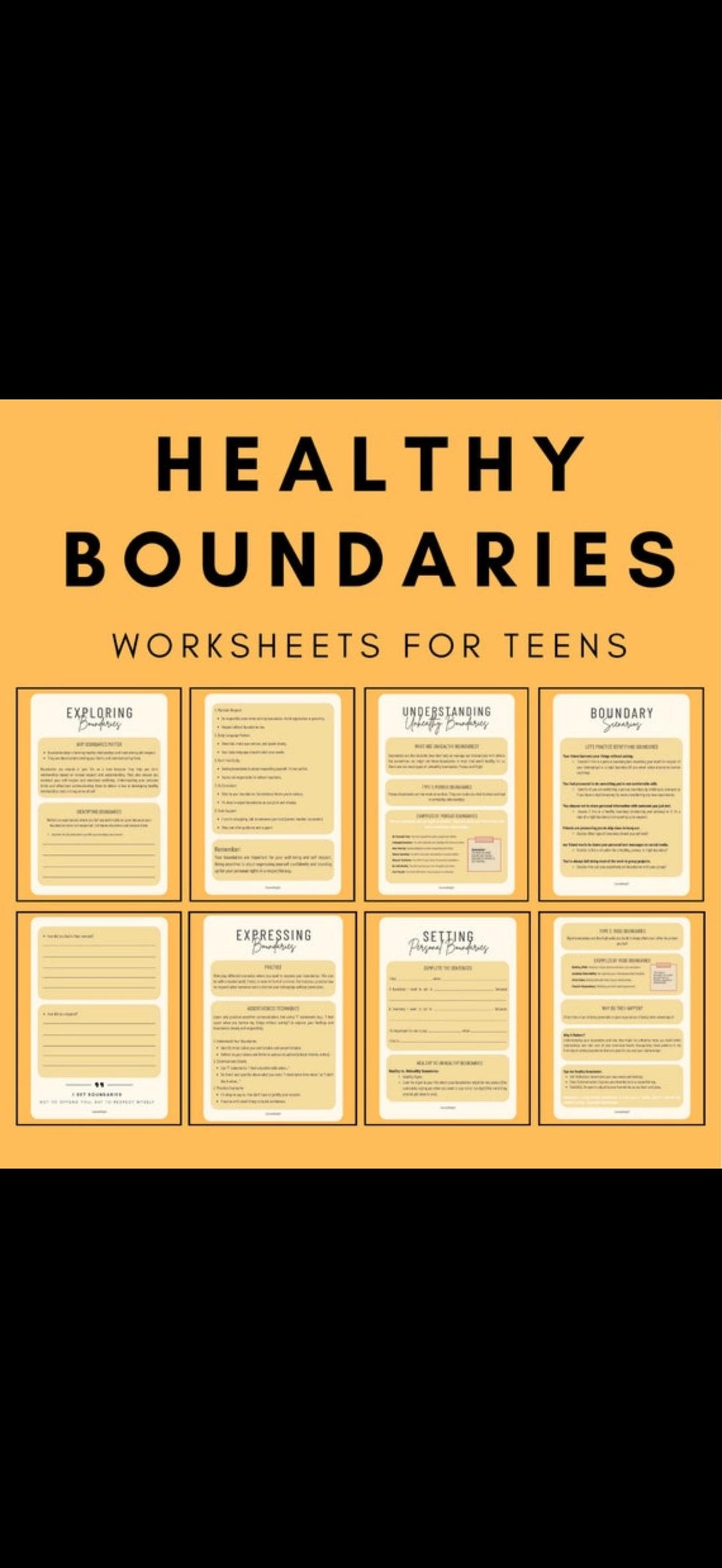 Boundary Setting Bundle Printable | Personal Boundaries Worksheets ...