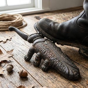 Vintage Cast Iron Beetle Boot Jack | Heavy Boot Pull | Antique Style Metal Bug Doorstop