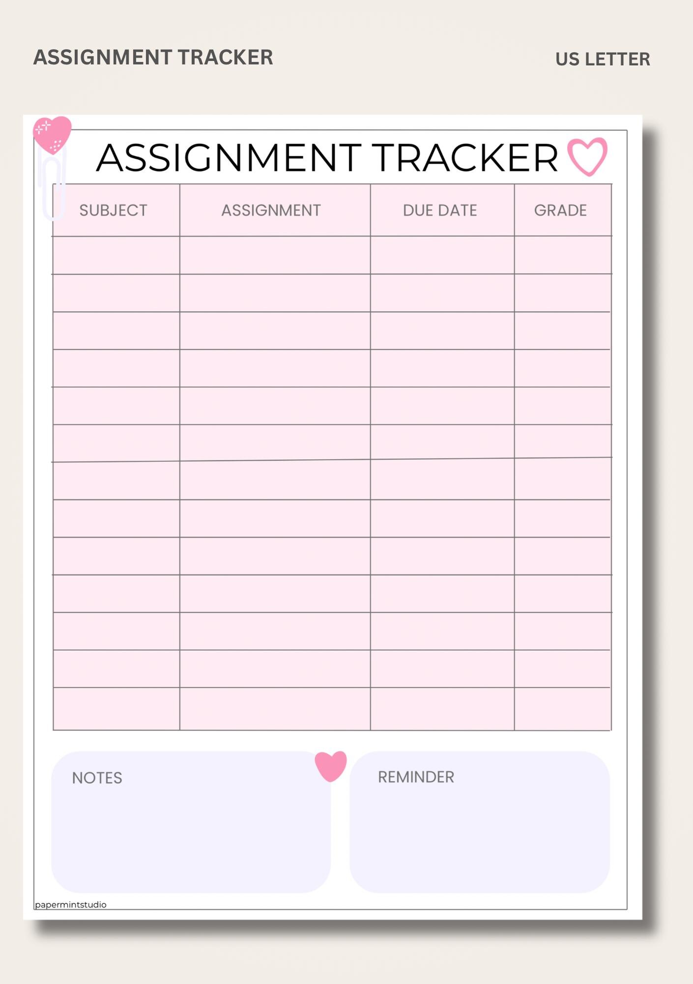 Pastel Student Planner Printable Bundle Daily Weekly Assignment Tracker ...