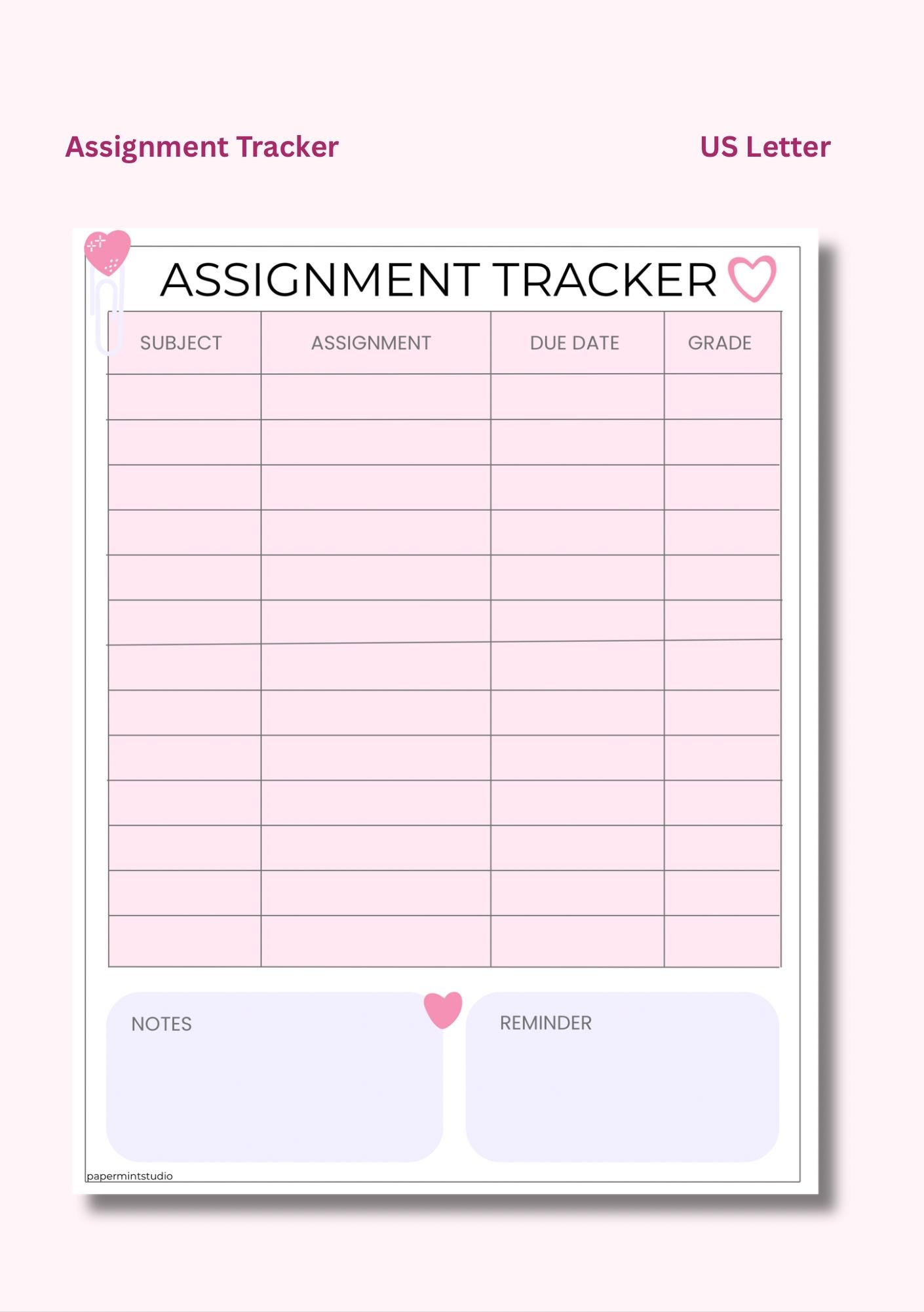 Student Planner Bundle Pastel | Printable Assignment Tracker Weekly ...