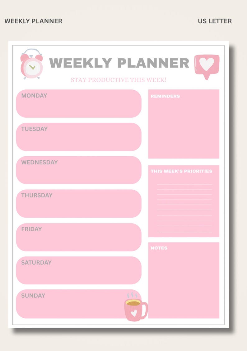 Pastel Student Planner Printable Bundle Daily Weekly Assignment Tracker ...