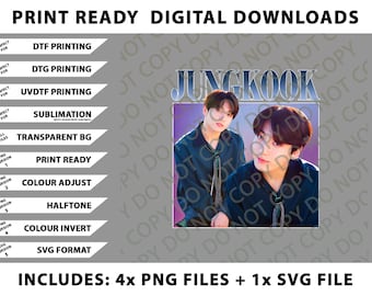 Jungkook Kpop K-Pop Homage 90er Jahre Stil Png-Bundle, SVG-Dateien, digitale Downloads