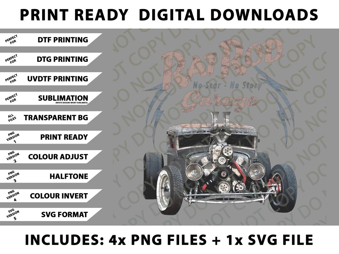 Rat Rod Rear Svg Rat Rod Garage Png Bundle, SVG Files, Digital Downloads - Etsy