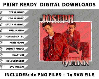 Joseph Quinn 90s Homage Print Png Bundle, SVG Files, Digital Downloads