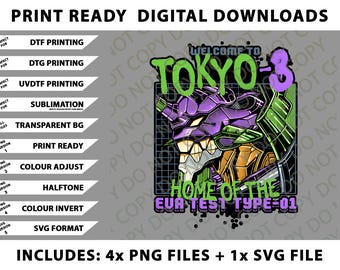 Home Of The Eva Test Type-01 Shirt, Tokyo-3 Png Bundle, SVG Files, Digital Downloads