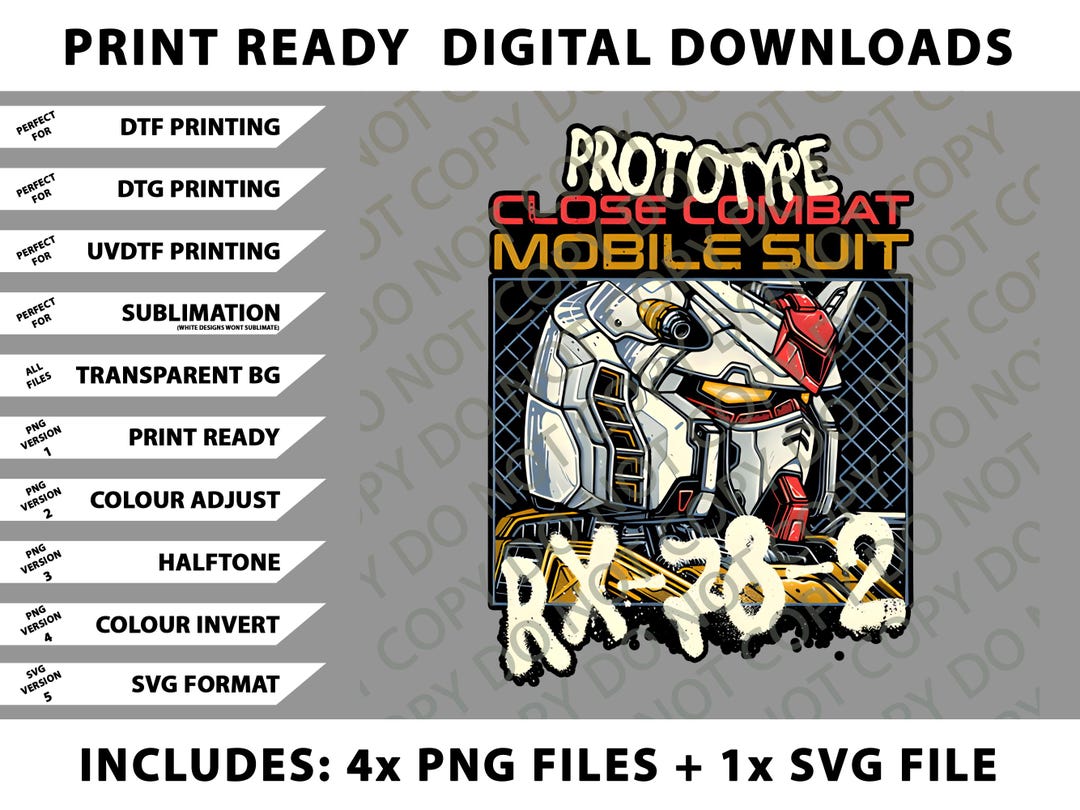 Prototype Close Combat Mobile Suit Png Bundle, SVG Files, Digital ...
