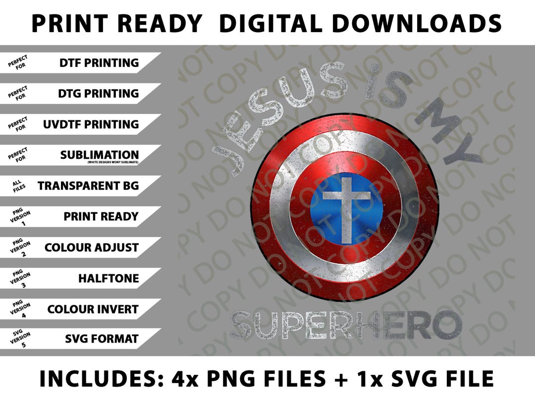 Jesus is My Superhero Cute Powerful Christian Gift Png Bundle, SVG ...