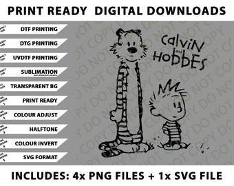 Paquete de artículos de Calvin y Hobbes: regalo perfecto, archivos SVG, descargas digitales