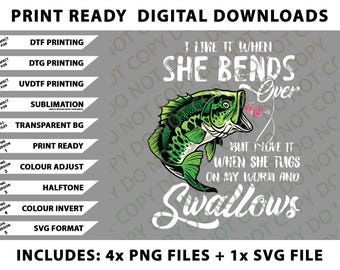 Ich mag es, wenn sie sich über Angeln Geschenke Männer Fischer Png-Bundle, SVG-Dateien, digitale Downloads beugt
