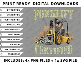 Funny Forklift Operator Forklift Certified Retro Classic  Png Bundle, SVG Files, Digital Downloads