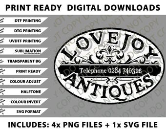 Lovejoy Antiques, Pacote de imagens PNG inspiradas em clássicos da TV, arquivos SVG, downloads digitais