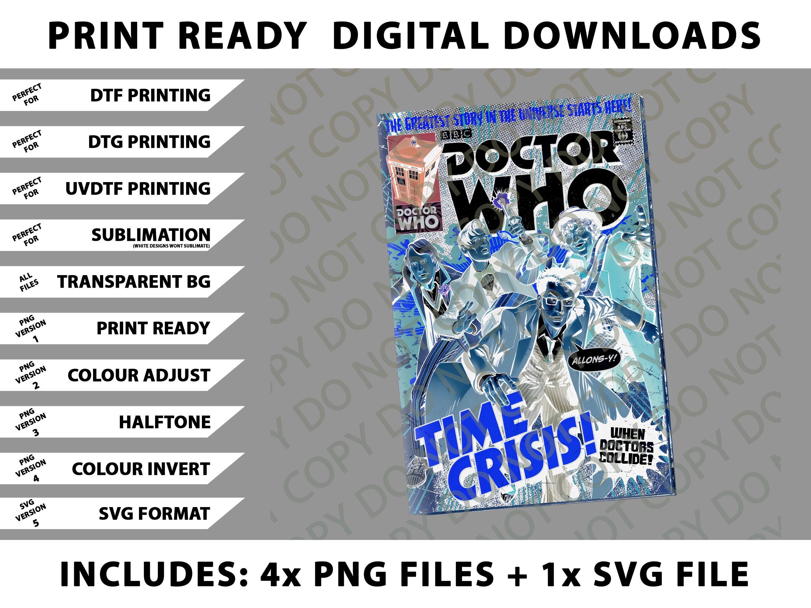Doctor Who Comic Book Tardis Time Png Bundle, SVG Files, Digital ...