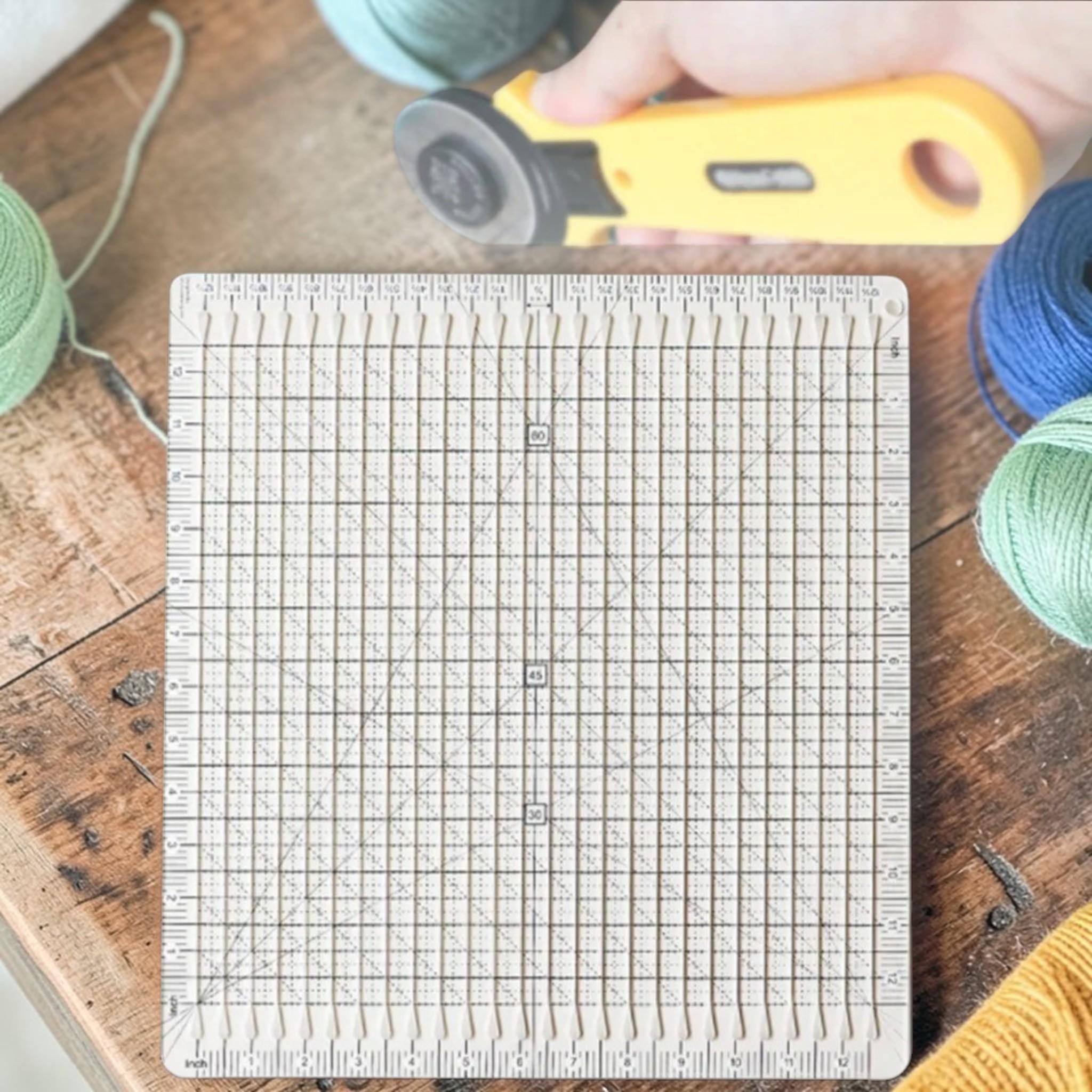 Using A Slotted Ruler Slotted Quilting Ruler – 6 and 12 Inch Transparent Patchwork Cutting ...