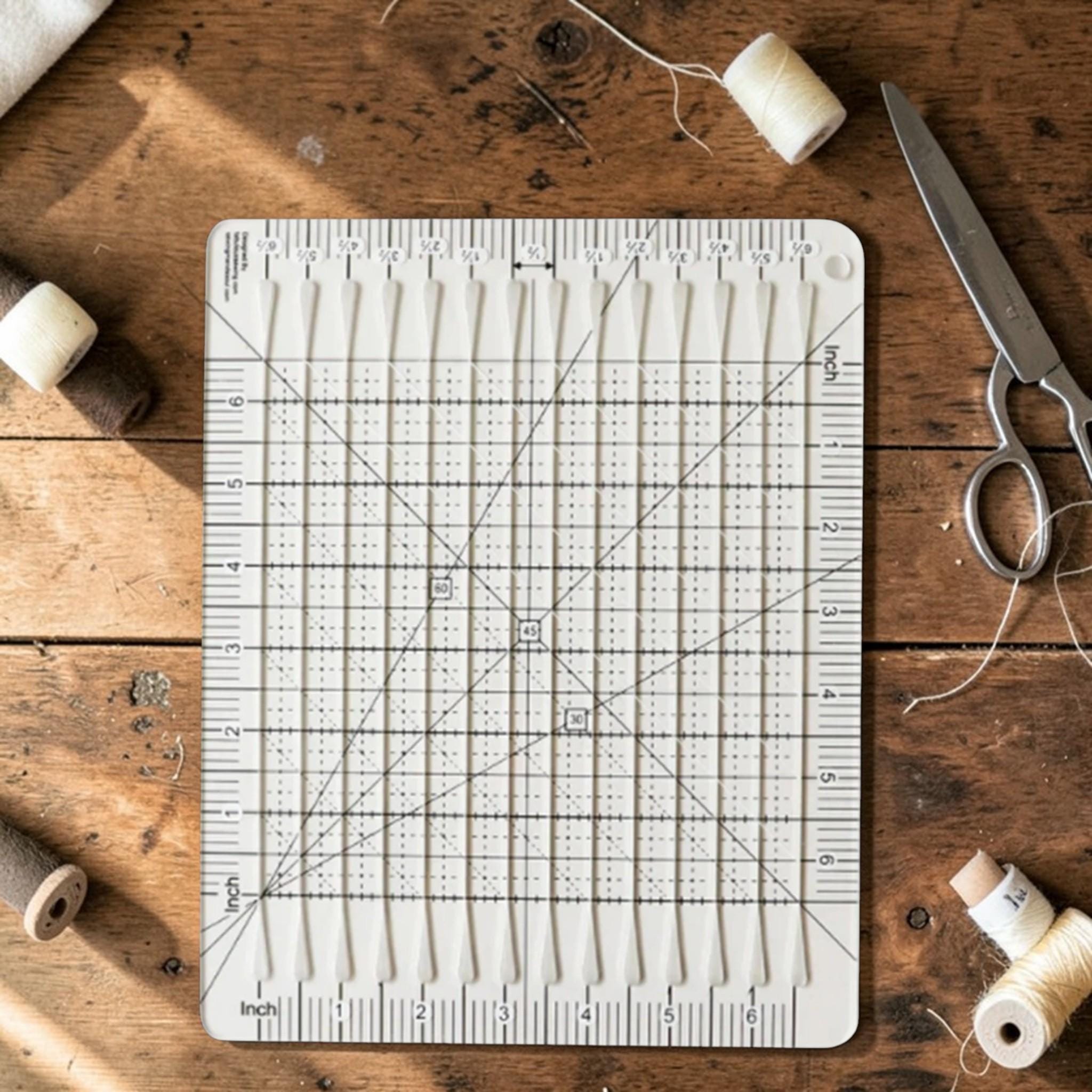 Slotted Quilting Ruler – 6 and 12 Inch Transparent Patchwork Cutting ...