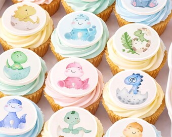 Dinosaur Edible Cup Cake Toppers