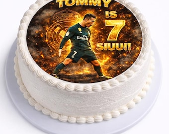 Ronaldo Edible Cake Topper | Personalized Name & Age | Edible Image