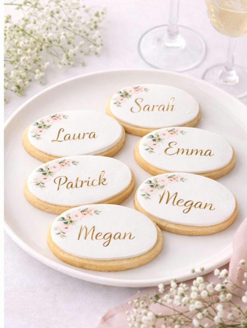 Examples Icing Name Personalised Edible Wedding Name Toppers | Guest Place Name Icing ...