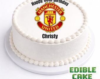 Manchester United Cake Topper | Personalized Name & Age | Birthday Party Theme | Edible Print Image