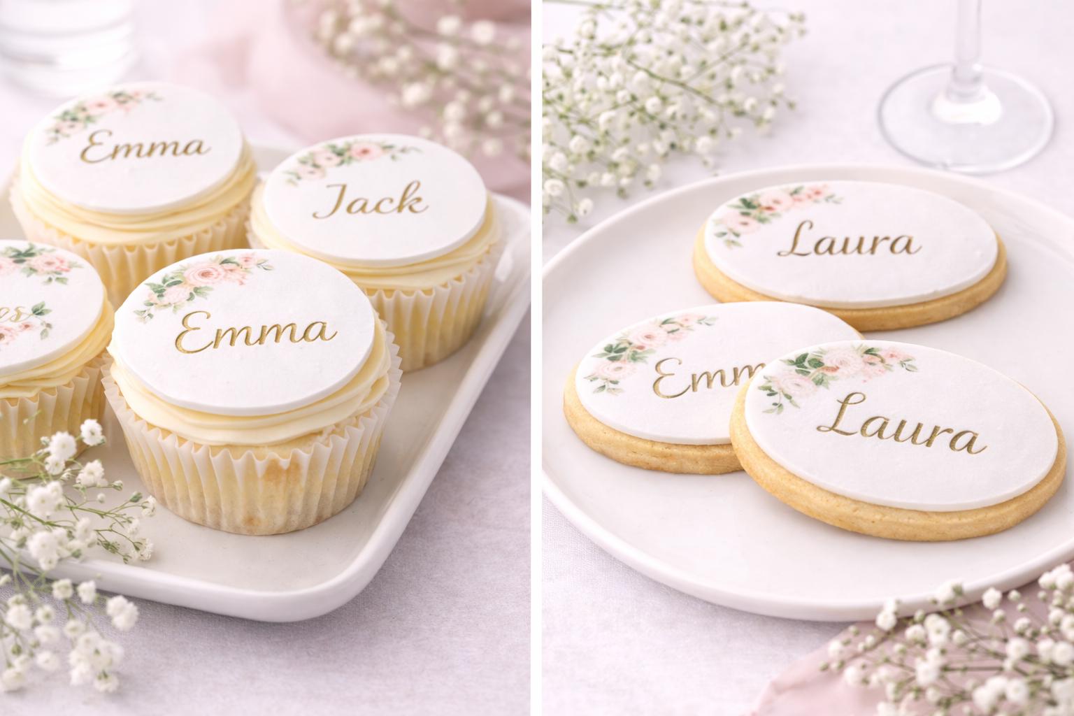 Examples Icing Name Personalised Edible Wedding Name Toppers | Guest Place Name Icing ...