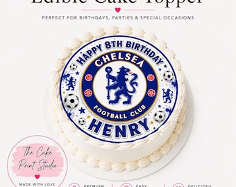 Chelsea Cake Topper | Personalized Name & Age | Birthday Party Theme | Edible Print Image