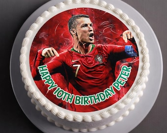 Ronaldo Cake Topper |  Birthday Topper | Personalized Name & Age | Edible Image