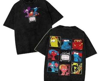 Retro Cartoon Vintage Washed T-Shirt, 90s Nostalgia Comic Graphic Heavy Cotton Tee, Y2K Animated TV Show Top, Oversized Gym Pump Cover