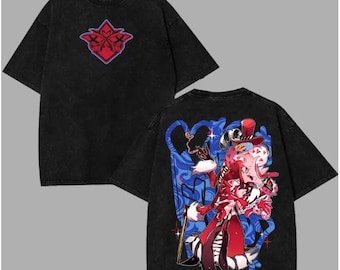 Pink Spider Demon Vintage Washed T-Shirt, Gothic Graphic Heavy Cotton Tee, Harajuku Anime Streetwear Double Printed Top, Oversized Gym