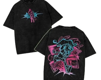Pomni - Caine TADC "The Final Act" Washed T-Shirt The Amazing Digital Circus Double Printed Lightweight Acid Washed Tee TV Show