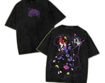 Ragatha abstracts... The Amazing Digital Circus Double Printed Lightweight Acid Washed Tee TV Show Graphic Top Shortsleeve Cotton Gift Shirt