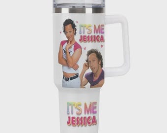 It's Me Jessica Tumbler - 2000s Nostalgia Movie Meme Cup - Y2K Pop Culture Coffee Mug - Funny Sarcastic Gag Gift for Friends - 40oz Mug