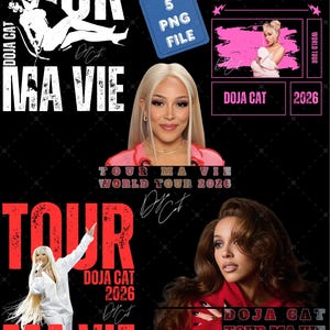 Archivo PNG de la gira mundial de Doja Cat Tour Ma Vie 2026 (descarga digital)