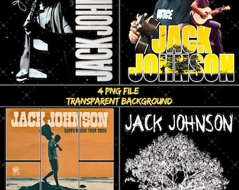 Jack Johnson PNG Design: Surfil Music Tour 2026 (Digitaler Download)