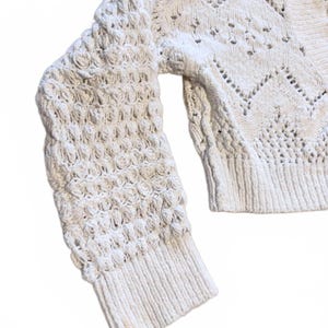 Free People Chloe Cardigan Size Small Cream/white Knit V-Neck 3 Button cropped image 4