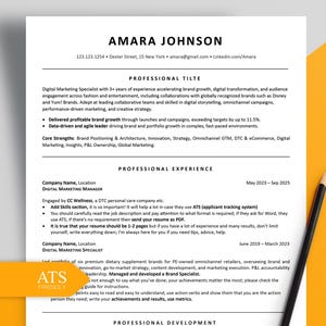 Marketing Resume Template, Digital Marketer CV (Word, Google Docs)